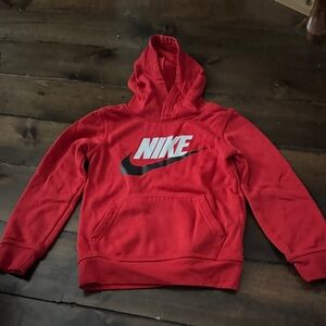 Nike Red Pullover Hoodie with Swoosh